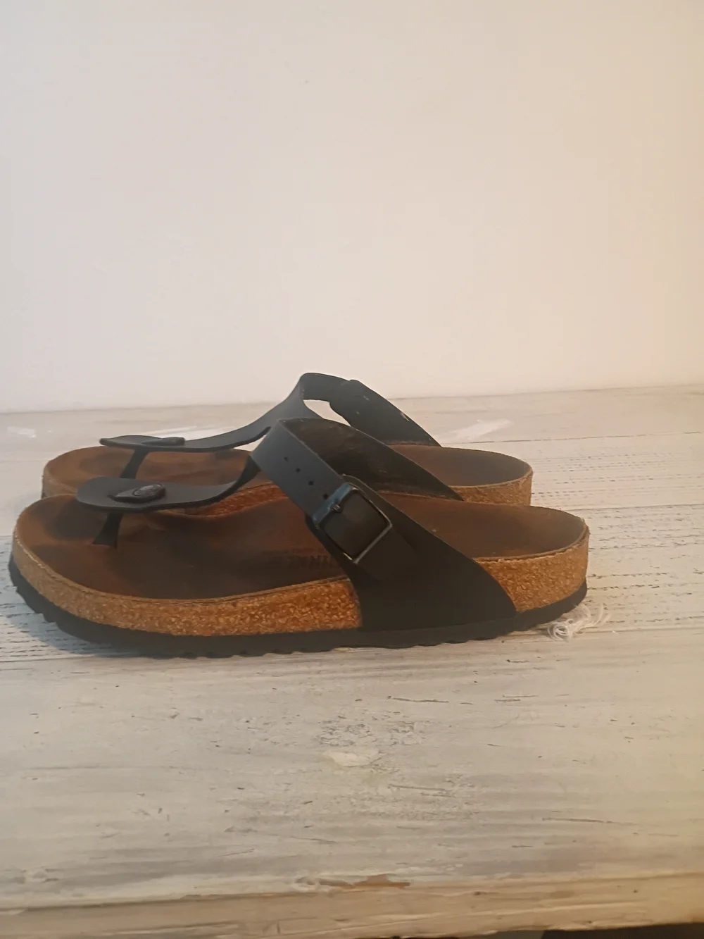 Birkenstock Gizeh Birko-Flor Black Slide Sandals